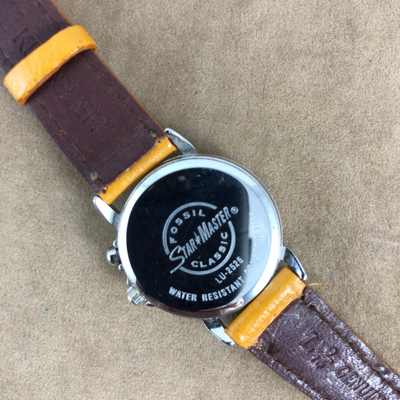 Vintage Fossil StarMaster 2 tone new tan strap main image 4